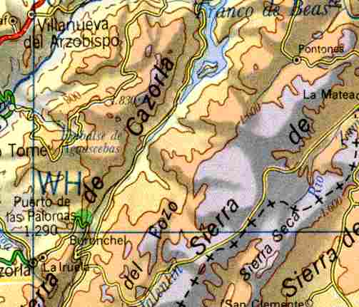 Mapa Cazorla 1:800000